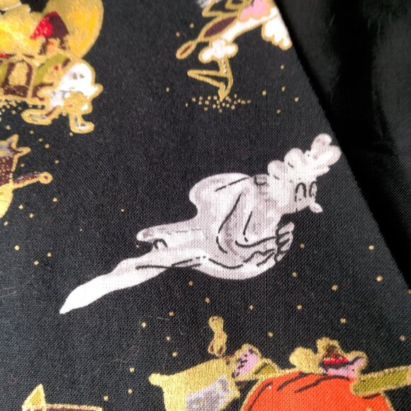 Vintage 1990s Halloween Vest Women Large Black Pumpkin Witch Ghost Novelty - Picture 9 of 16